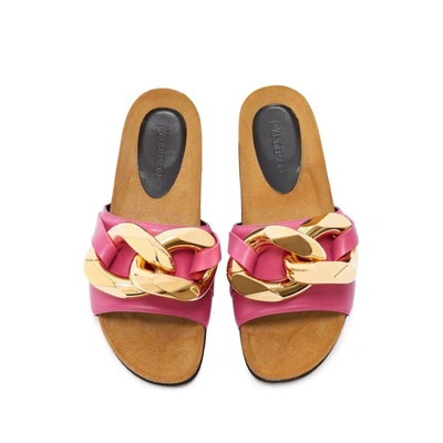 Shop Jw Anderson Leather Flat Sandals