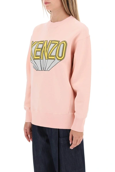 Shop Kenzo 3d Printed Crew Neck Sweatshirt
