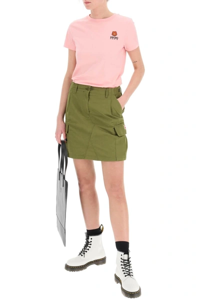 Shop Kenzo Cargo Cotton Mini Skirt