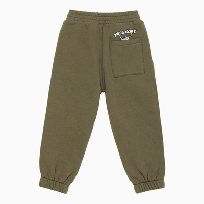 Shop Kenzo Khaki Cotton Jogging Trousers