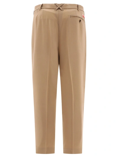Shop Kenzo Pleated Tailored Wool Trousers