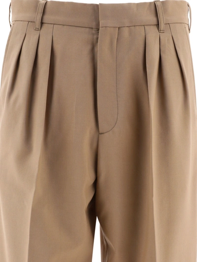 Shop Kenzo Pleated Tailored Wool Trousers