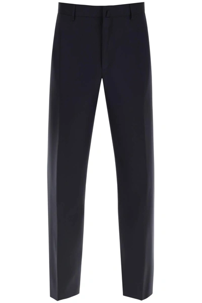 Shop Lanvin Cigarette Pants In Light Wool