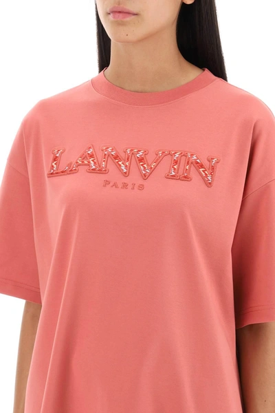 Shop Lanvin Curb Logo Oversized T Shirt