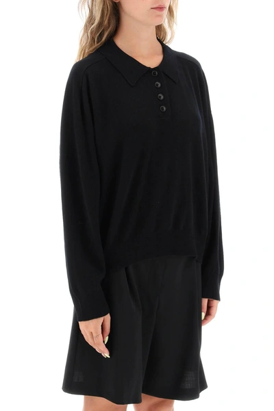Shop Loulou Studio 'forana' Long Sleeved Cashmere Polo Shirt