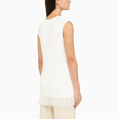 Shop Loulou Studio Ivory Top With Fringes