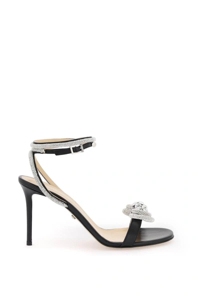 Shop Mach & Mach Leather Sandals With Crystals