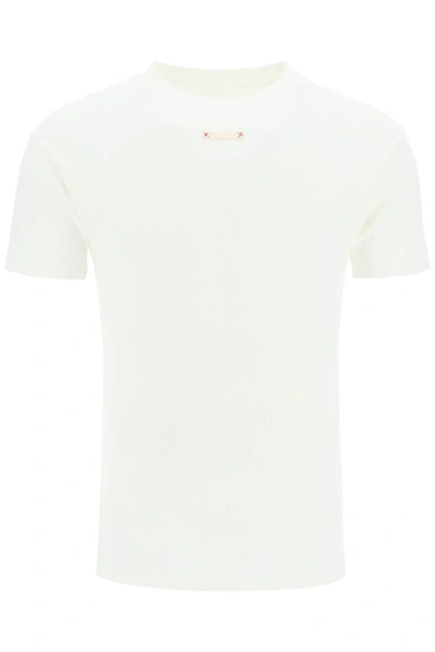 Shop Maison Margiela Ribbed Cotton T Shirt