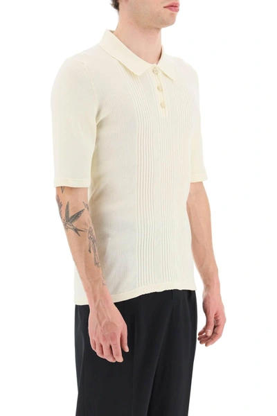 Shop Maison Margiela Ribbed Stretch Polo Shirt