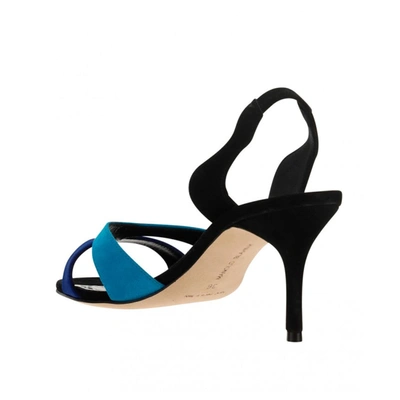 Shop Manolo Blahnik Suspiro 70 Suede Sandals