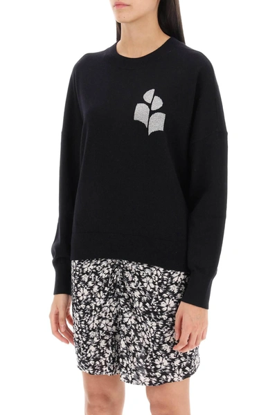 Shop Marant Etoile Isabel  Marisans Sweater With Lurex Logo Intarsia