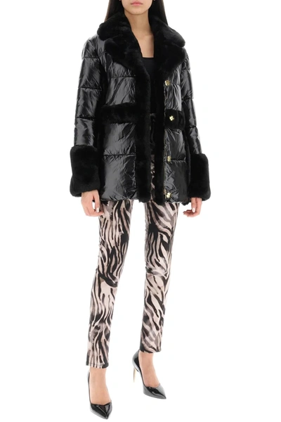Shop Marciano By Guess Puffer Jacket With Faux Fur Details