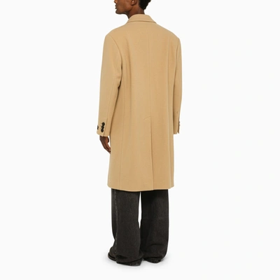Shop Marni Beige Tailored Coat In Virgin Wool
