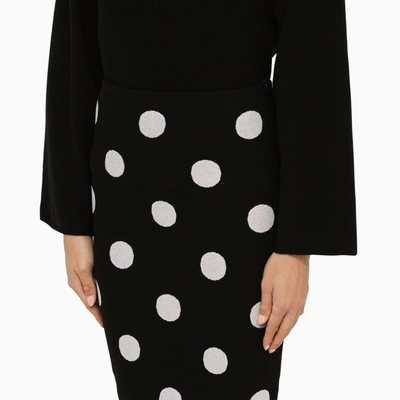Shop Marni Black Polka Dot Skirt With Ruffle