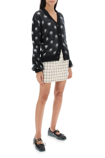 Shop Marni Check Wool Mini Skirt