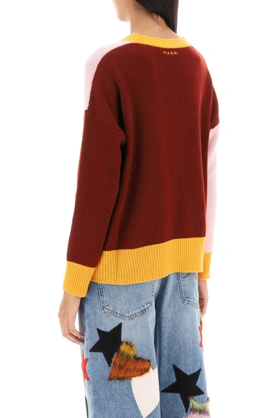 Shop Marni Colorblocked Cashmere Sweater