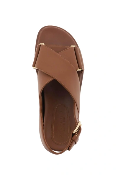 Shop Marni Fussbett Calfskin Sandals