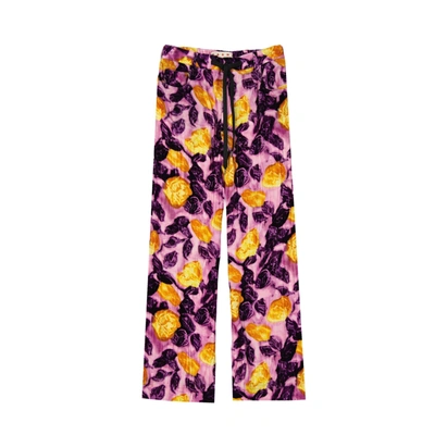 Shop Marni Morning Blossom Velvet Pants