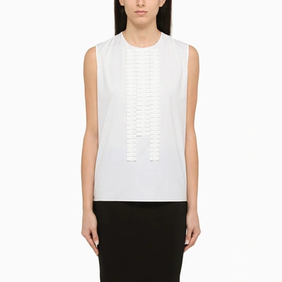 Shop Marni White Poplin Sleeveless Shirt