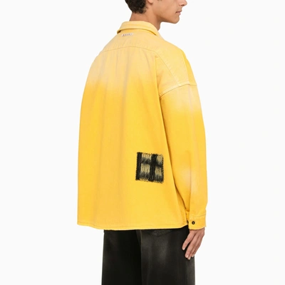 Shop Marni Yellow Patchwork Cotton Shirt
