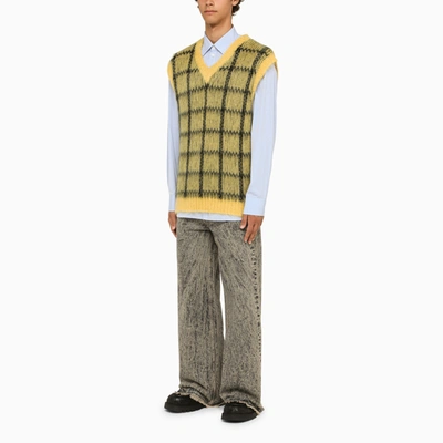 Shop Marni Yellow/black Knitted Waistcoat