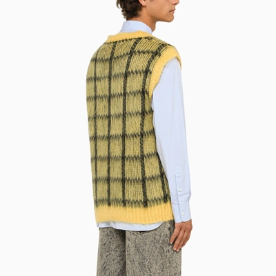 Shop Marni Yellow/black Knitted Waistcoat