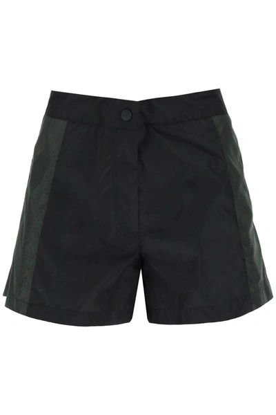 Shop Moncler Born To Protect Nylon Shorts With Perforated Detailing