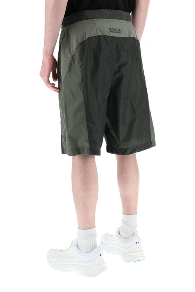 Shop Moncler Born To Protect Perforated Nylon Shorts
