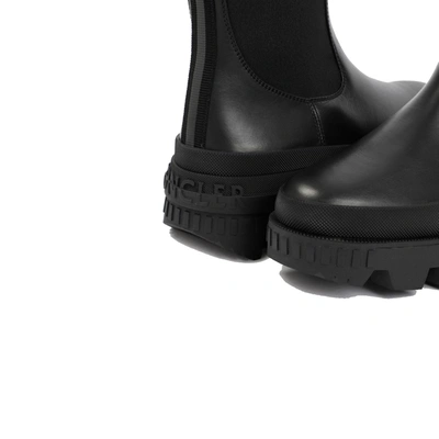 Shop Moncler Leather Logo Boots