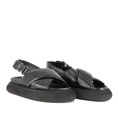 Shop Moncler Solarisse Leather Sandals