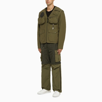 Shop Moncler X Pharrell Williams Convertible Green Cargo Trousers