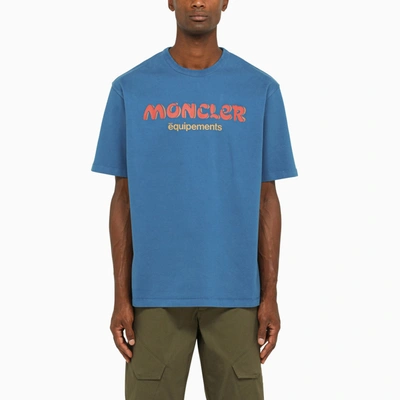 Shop Moncler X Salehe Bembury Blue Logo T Shirt