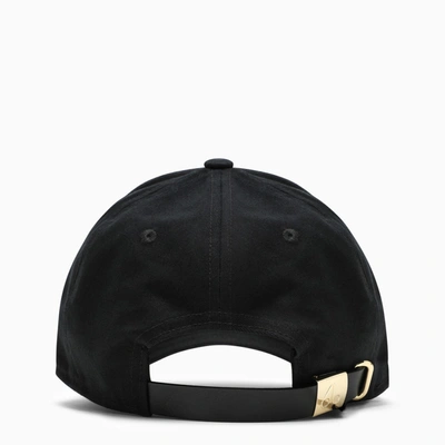 Shop Moose Knuckles Black Baseball Cap With Metal Logo