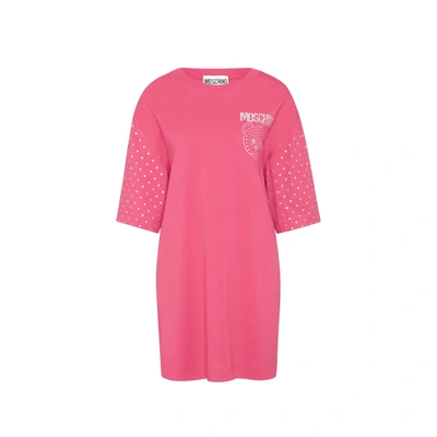Shop Moschino Couture Couture Cotton Crystal Teddy Dress