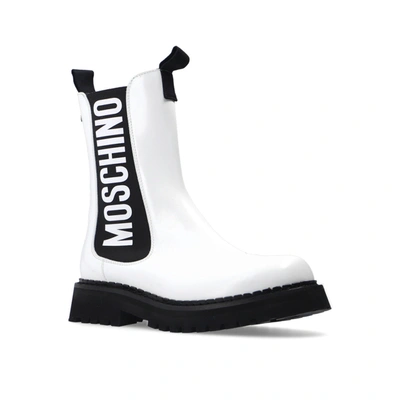 Shop Moschino Couture Couture Leather Chelsea Boots