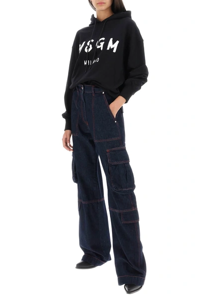 Shop Msgm Cargo Jeans With Flared Cut