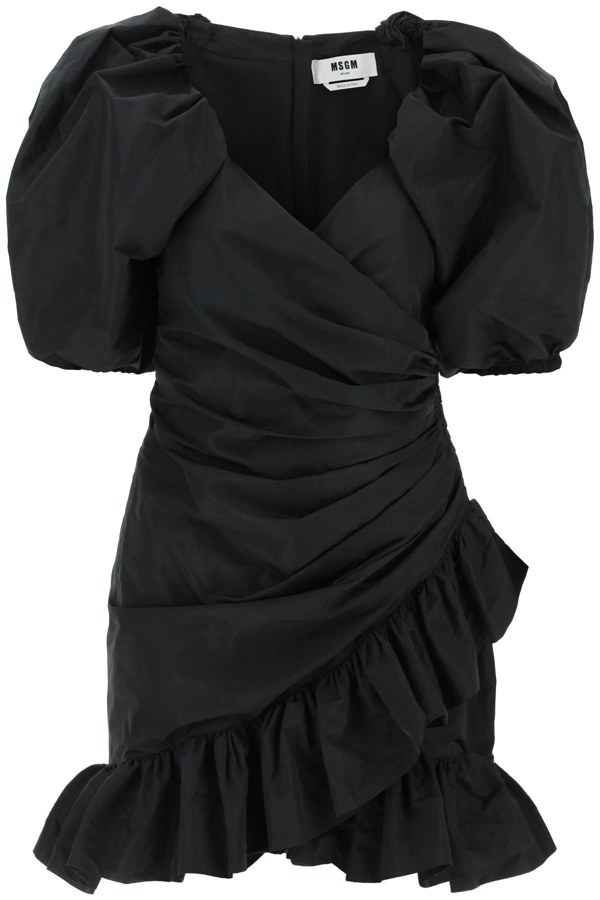 MSGM Off-White Balloon Sleeve Minidress