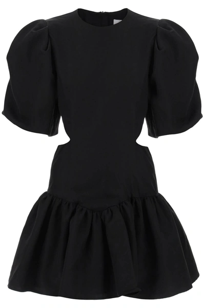Shop Msgm Mini Dress With Balloon Sleeves And Cut Outs