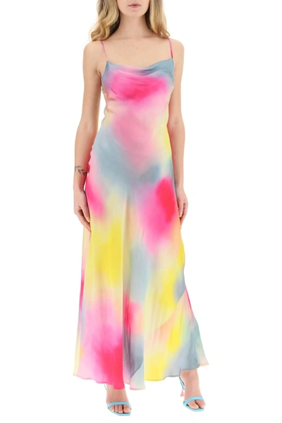 Shop Msgm Multicolor Satin Dress
