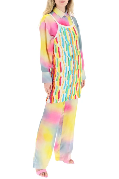Shop Msgm Multicolor Knit Mini Dress