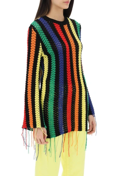 Shop Msgm Pure Cotton Striped Sweater