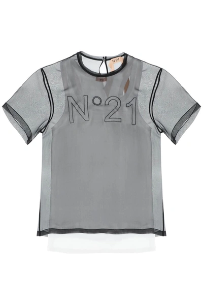 Shop N°21 N.21 Georgette T Shirt With Logo