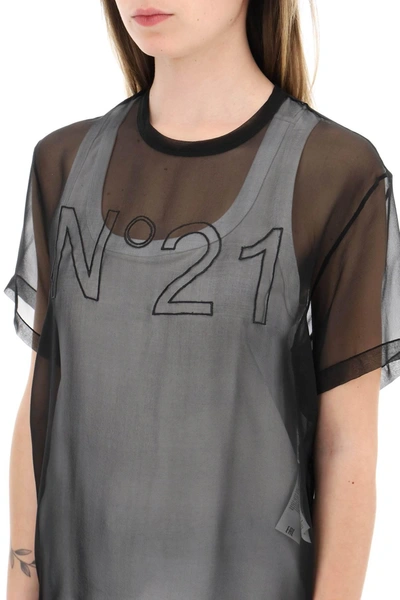 Shop N°21 N.21 Georgette T Shirt With Logo