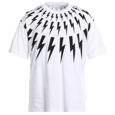 Shop Neil Barrett Bjt008s R518s 526 White T-shirt