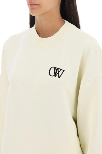 Shop Off-white Off White Crew Neck Sweatshirt With Flocked Logo