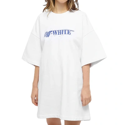 Shop Off-white Off White Off White Cotton Logo T Shirt Dress