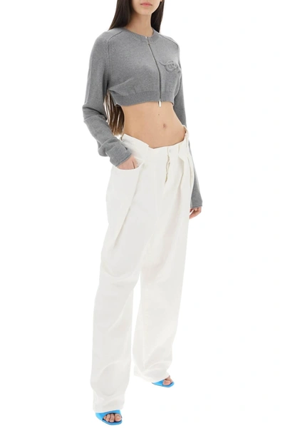 Shop Off-white Off White Wide Leg Jeans