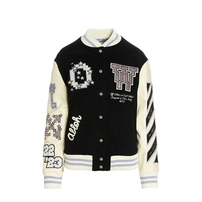 Shop Off-white Off White Off White Wool Bomber Jacket
