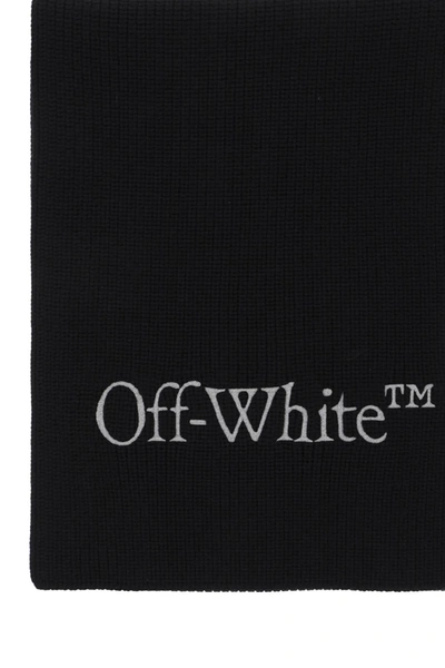 Shop Off-white Off White Wool Scarf With Logo Embroidery