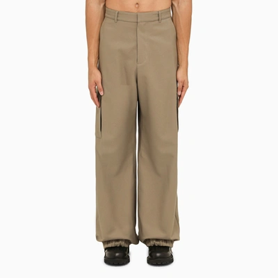 Shop Off-white Off White™ Beige Wide Cargo Trousers